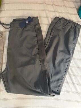 Abercrombie & Fitch Charcoal Gray Jogger Pants with Logo Side Tape